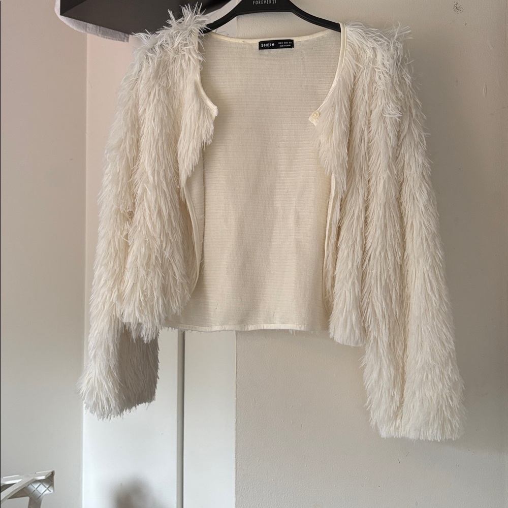 White Faux Fur Jacket